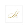 Caspari - Cocktail Napkins - White Pearl Initial Paper Linen - Box of 30 - Findlay Rowe Designs