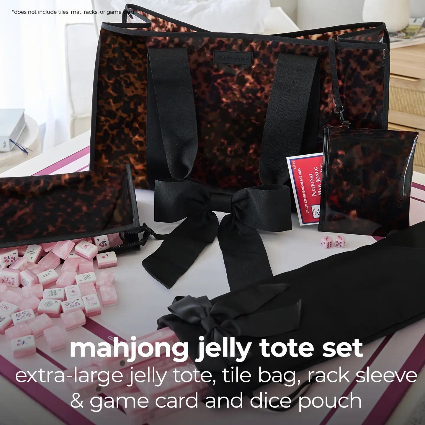 Case-Mate - Jelly Tote - Mahjong 4pc Set - Tortoiseshell