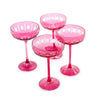 Coupe Glass - Sparkling Cut Pink Hand Engraved - Findlay Rowe Designs