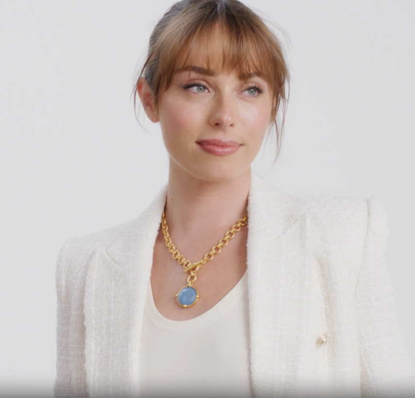 Julie Vos - Honeybee Demi Necklace - Iridescent Chalcedony Blue - Findlay Rowe Designs