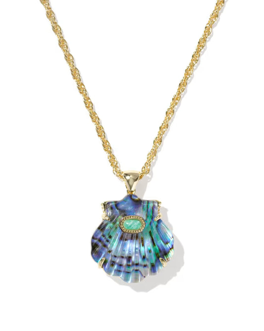 Kendra Scott - Necklace - Lucia Shell Gold Short Pendant -  Abalone Shell - Findlay Rowe Designs