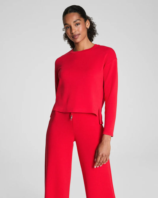 Spanx - Top - Air Essentials Long Sleeve Side Slit- Red - Findlay Rowe Designs