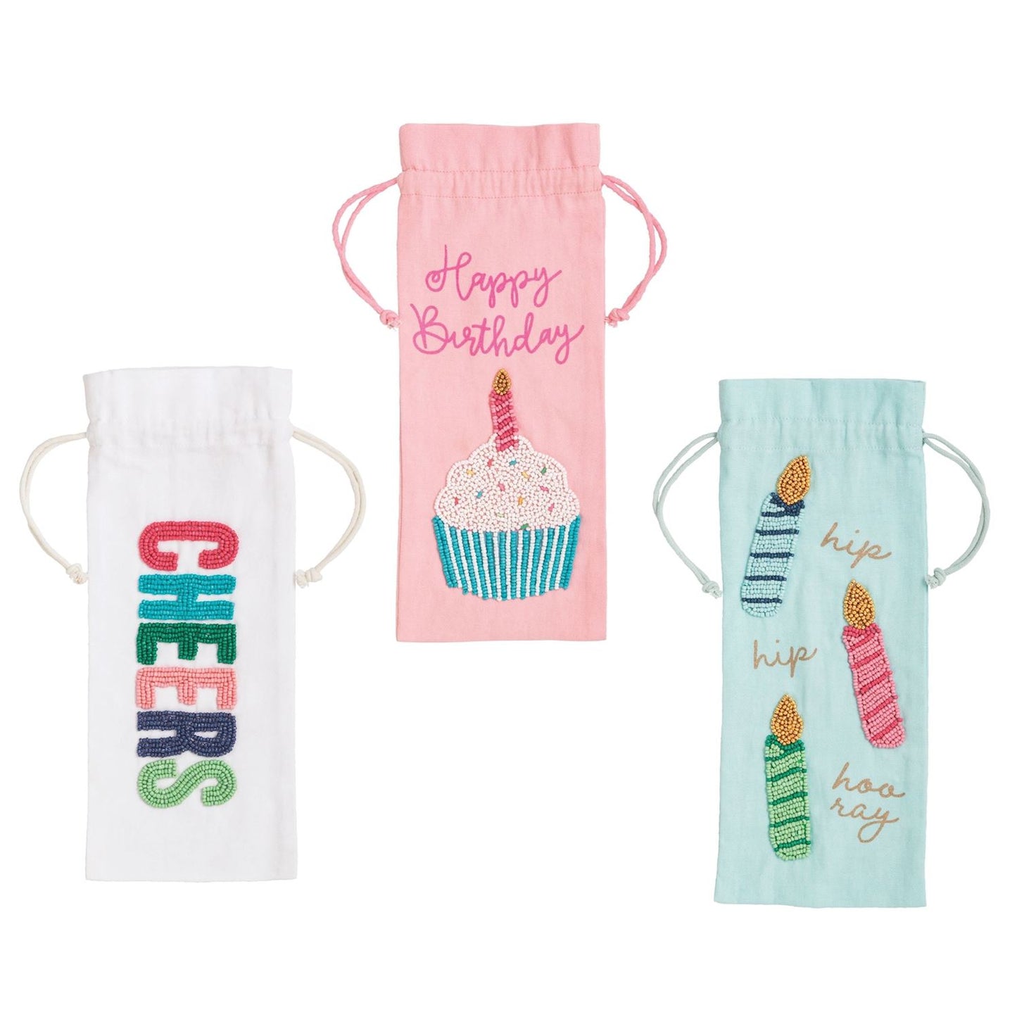 Mud Pie - Beaded Wine Bags - Birthday - Findlay Rowe Designs