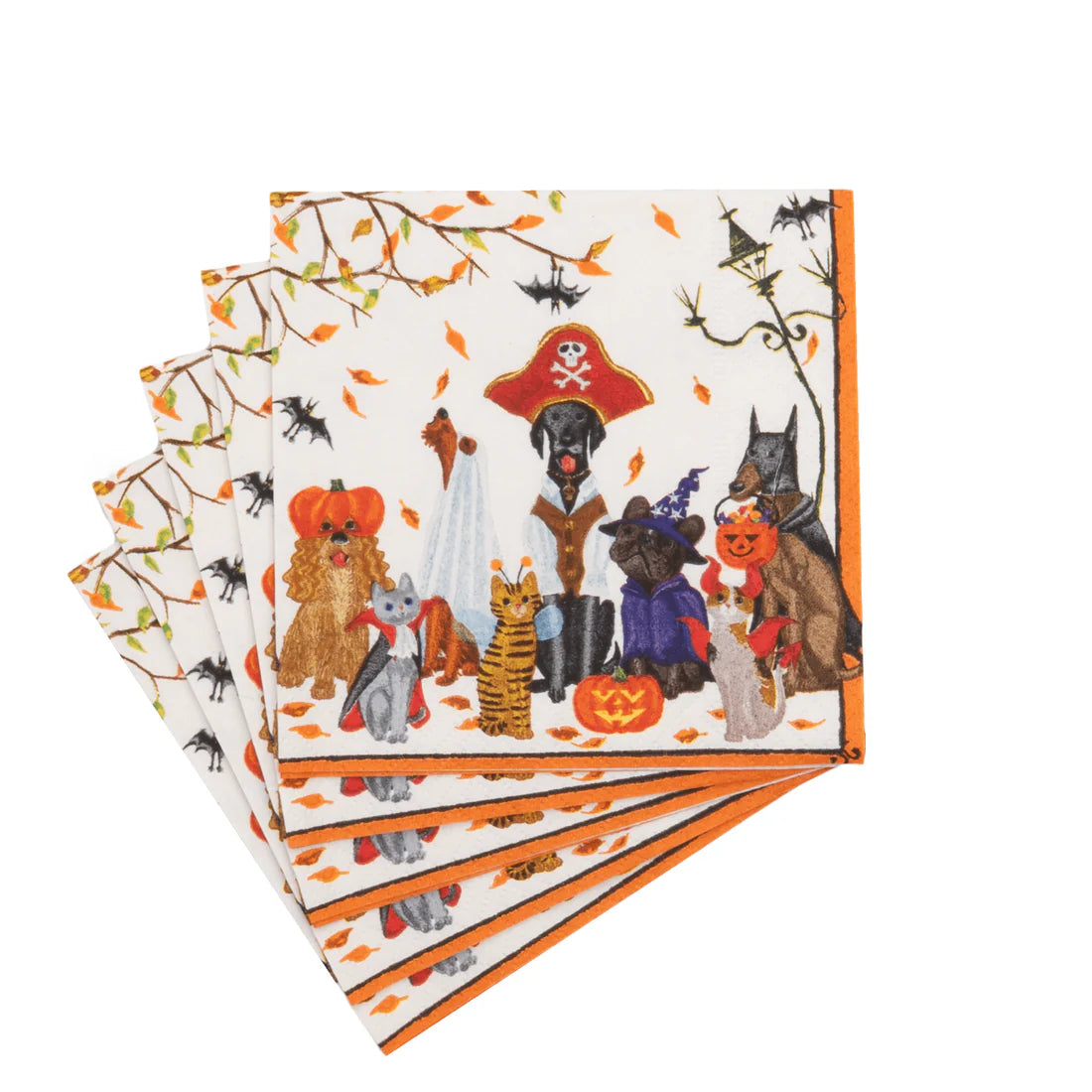 Caspari - Cocktail Napkins - Halloween Pets - Findlay Rowe Designs