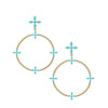 Natalie Wood - Radiant Beaded Statement Earrings in Light Blue Enamel - Findlay Rowe Designs