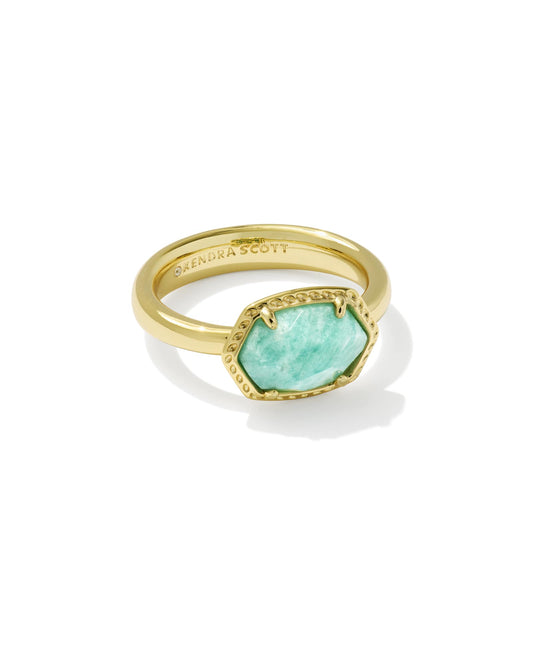 Kendra Scott - Ring - Daphne Frame Band Gold Teal Amazonite - Size 7 - Findlay Rowe Designs