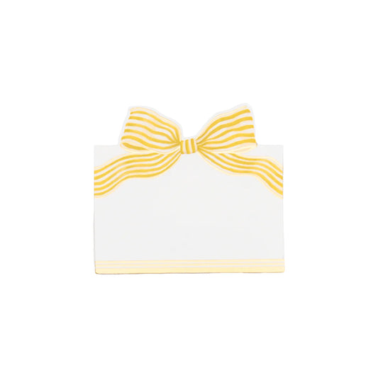 Caspari - Place Cards - Gold Striped Bow Foil