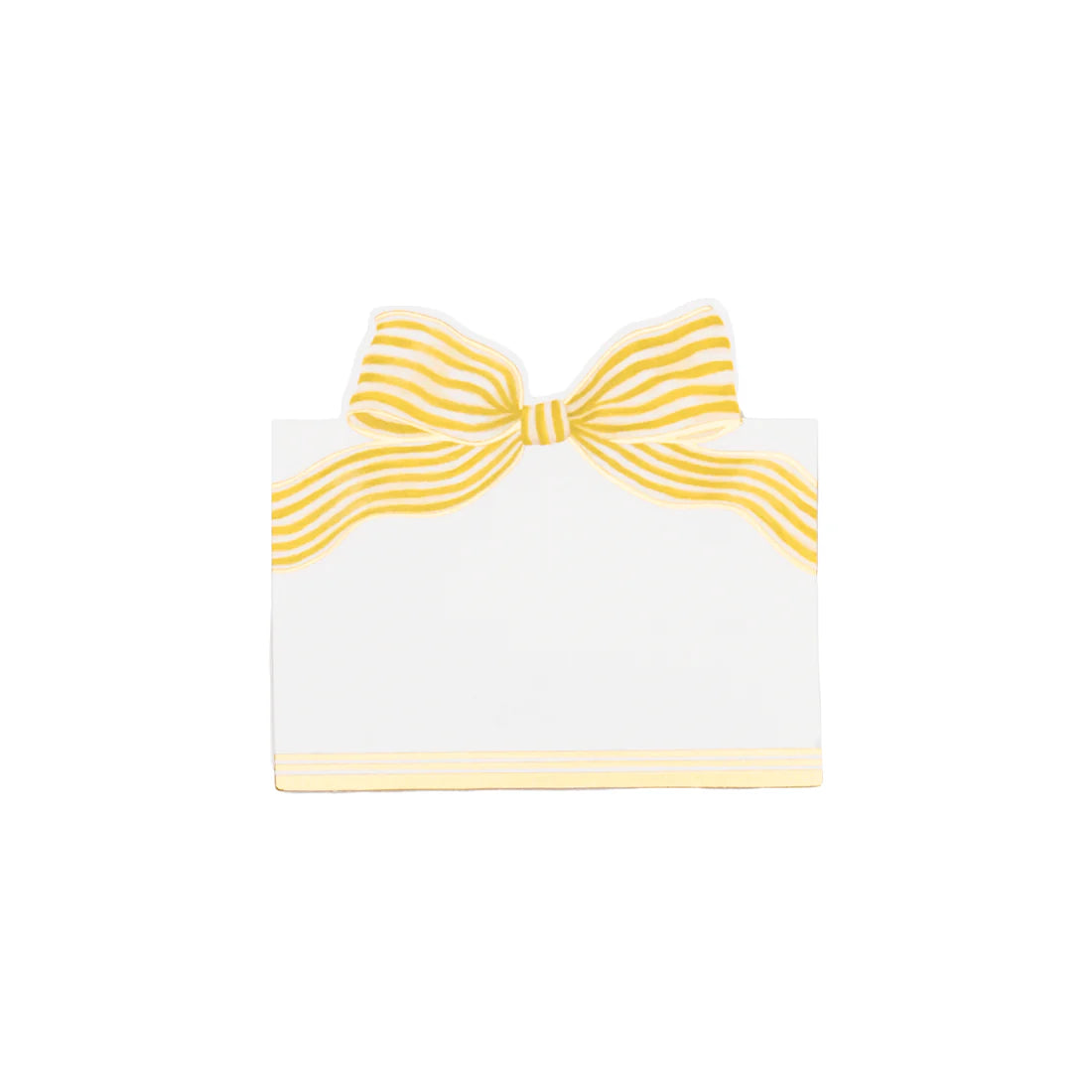 Caspari - Place Cards - Gold Striped Bow Foil