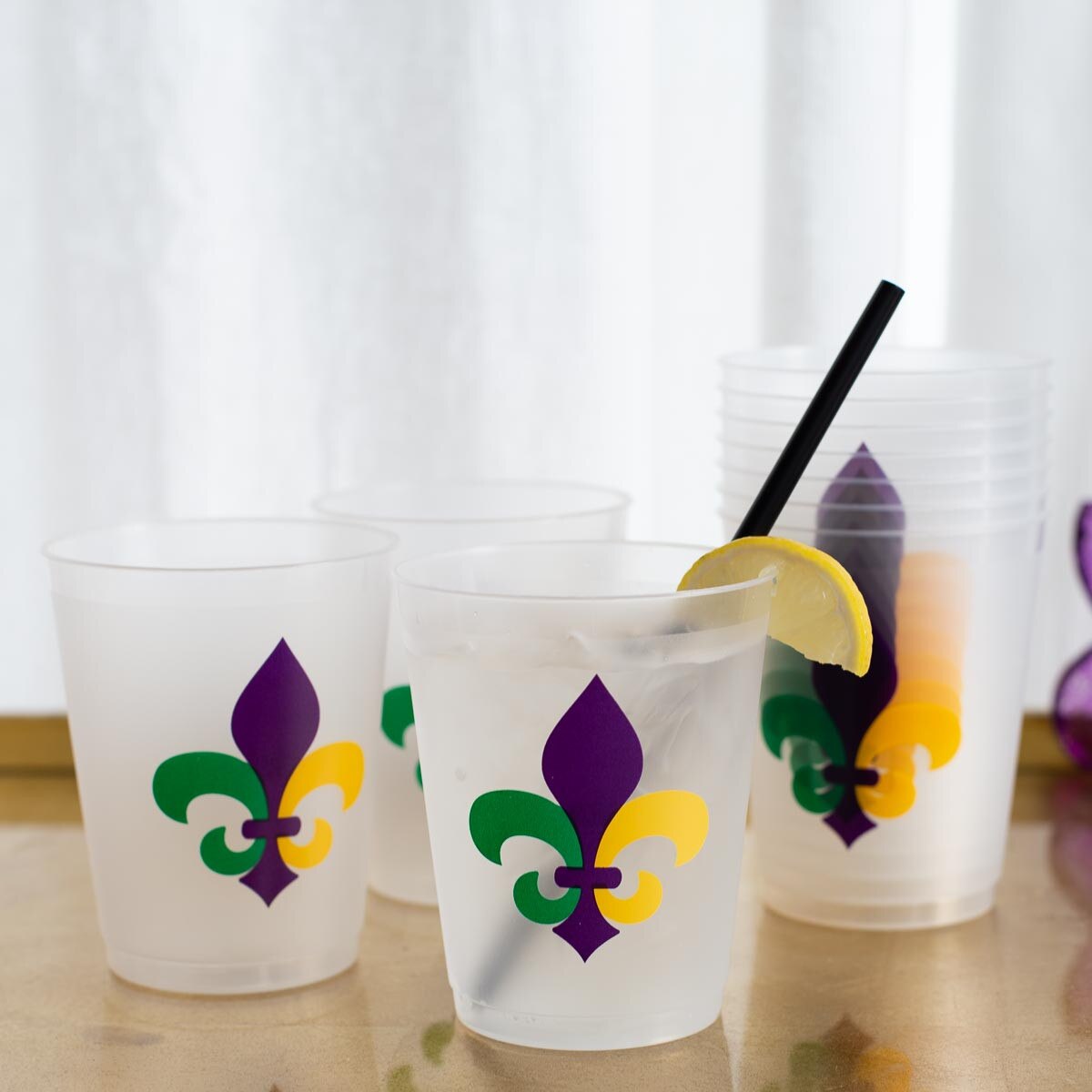 Royal Standard - Party Cups - Mardi Gras Fleur de Lis - Set 10 - Findlay Rowe Designs