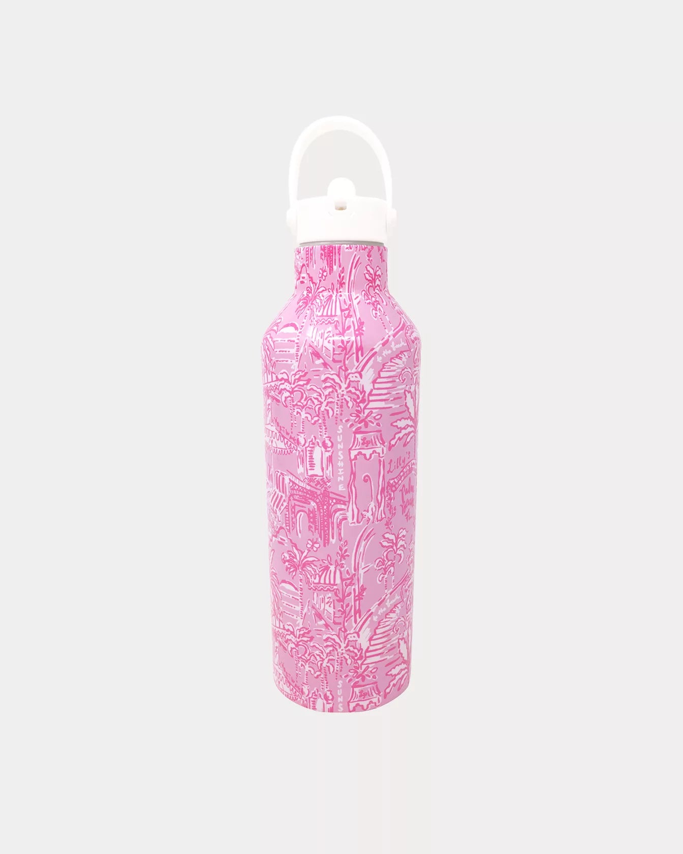 Lilly Pulitzer - Stainless Steel Water Bottle - Conch Shell Pink Palm Beach Playground - Findlay Rowe Designs