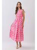 Dress - Midi Smocked Bodice Tiered - Pink - Findlay Rowe Designs