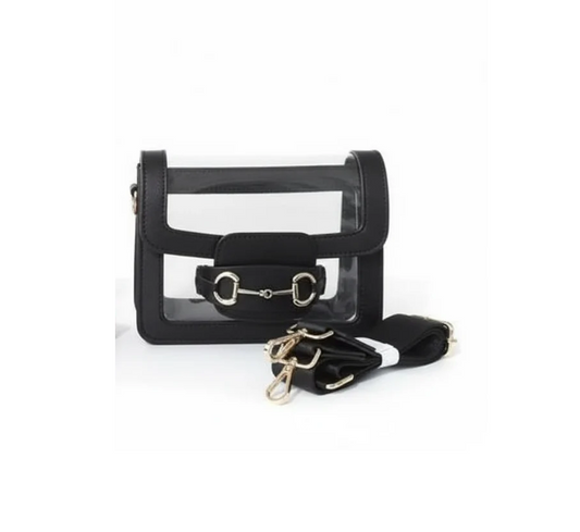 Gameday Luxe - Ashley Clear Handbag - Black - Findlay Rowe Designs