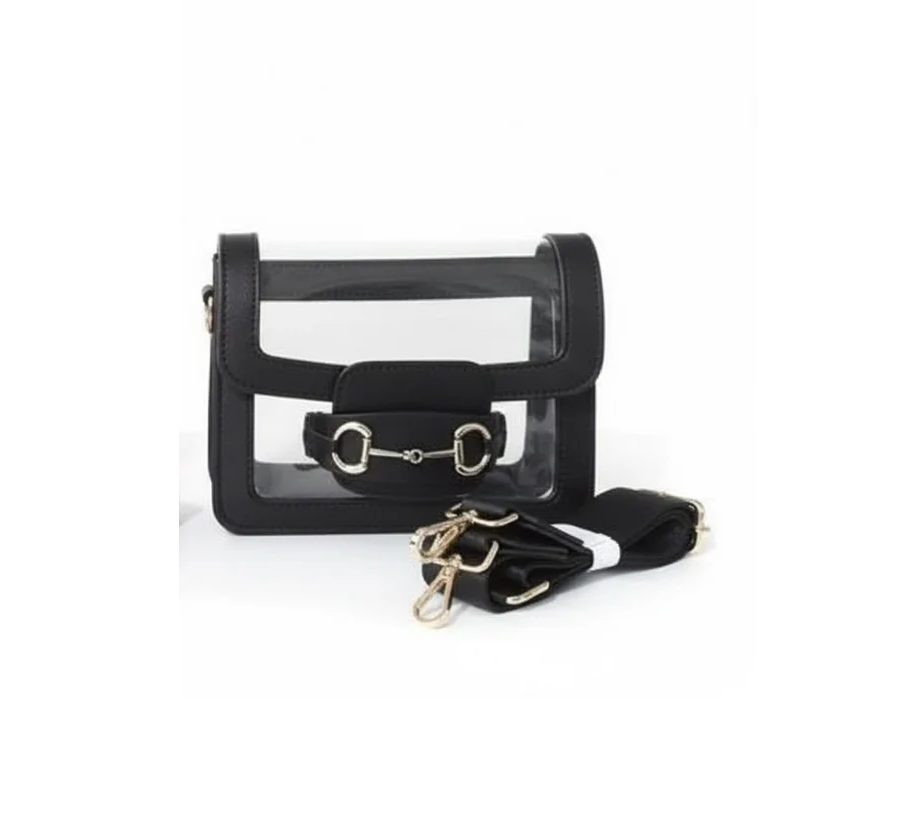 Gameday Luxe - Ashley Clear Handbag - Black - Findlay Rowe Designs