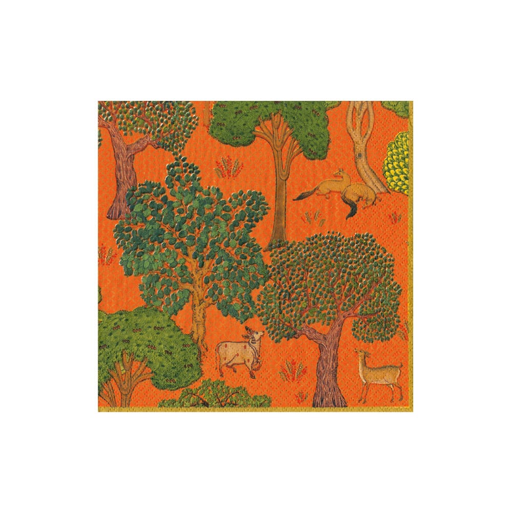 Caspari - Cocktail Napkins - Arcadian Forest Orange - Findlay Rowe Designs
