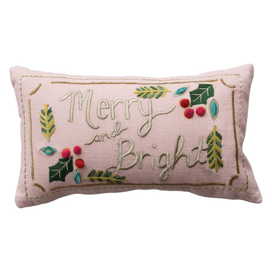 Pillow - Lumbar - Merry and Bright - Pink