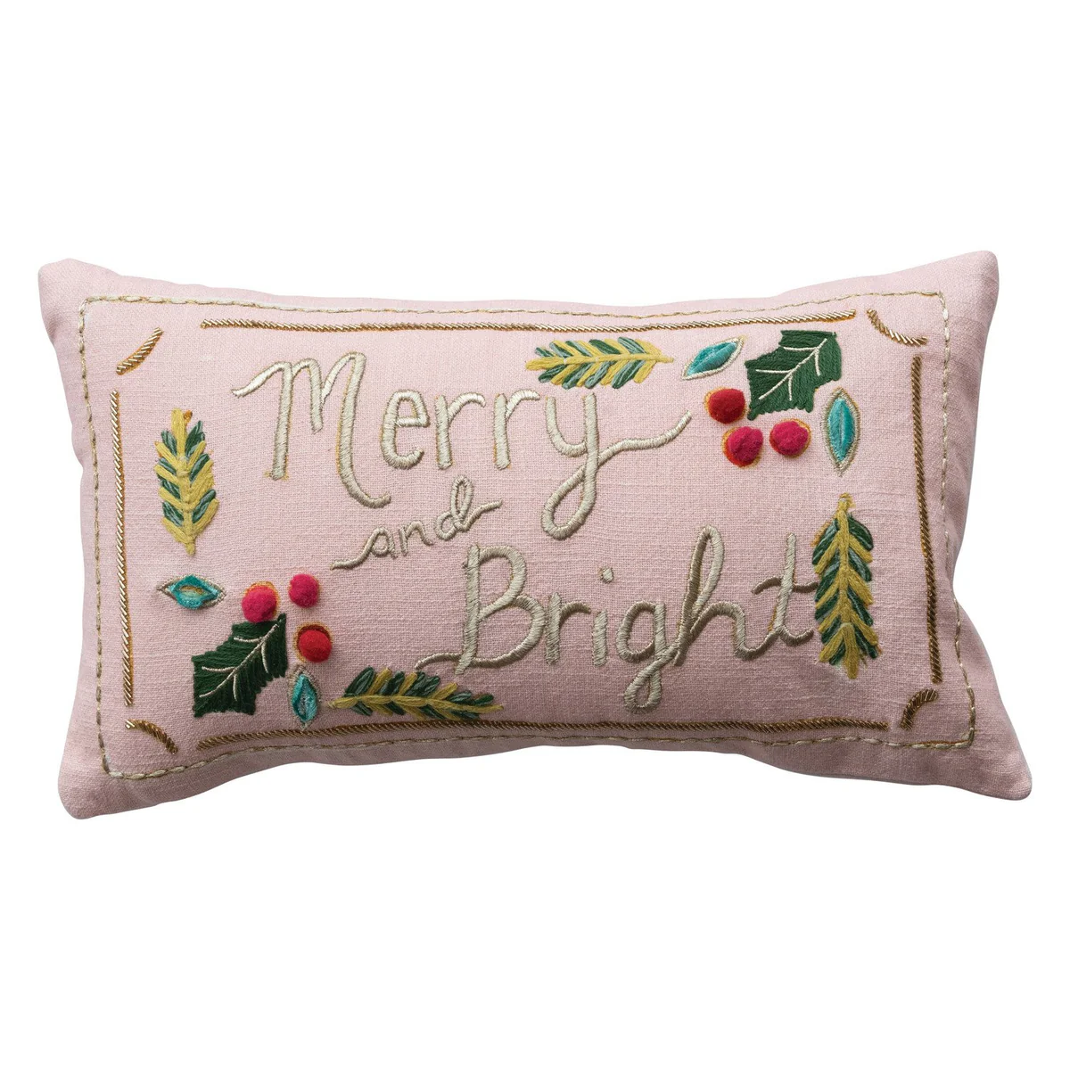 Pillow - Lumbar - Merry and Bright - Pink