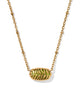 Kendra Scott - Necklace -   Elisa Short Pendant - Tiger Striped - Vintage Gold Chartreuse Green Mother Of Pearl - Findlay Rowe Designs