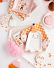 Paper Plate - Ghoul Gang 9in - Orange Checkered