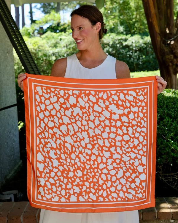 Caroline Hill - Scarf - Medium Lawson Leopard - Orange White - Findlay Rowe Designs