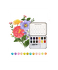 Grabie - Watercolor Pocket Set Of 12 With Brush - Floral Colors - Findlay Rowe Designs