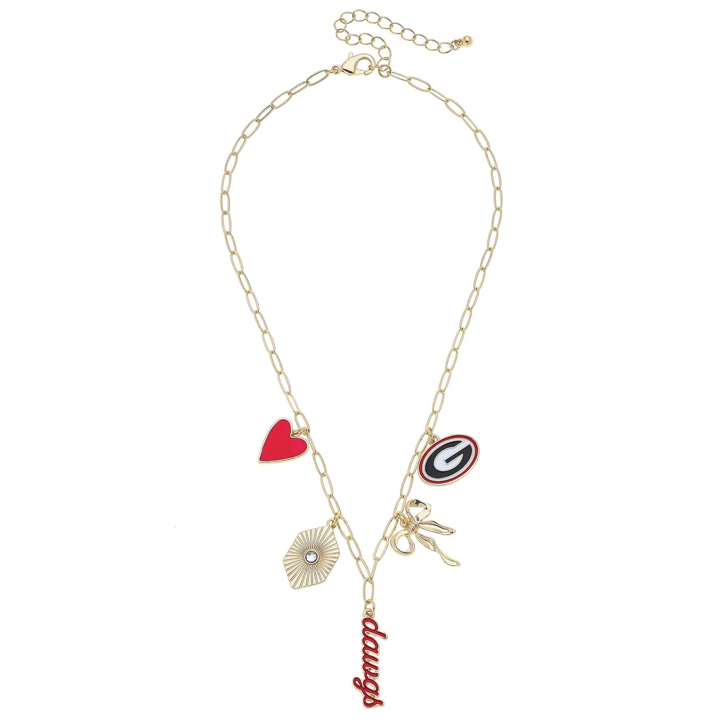 Necklace - Georgia Bulldogs Paper Clip - Charm Collector - Findlay Rowe Designs