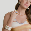 Julie Vos - Bracelet - Carnaby Stone Bangle -  Iridescent Chalcedony Blue - Medium - Findlay Rowe Designs