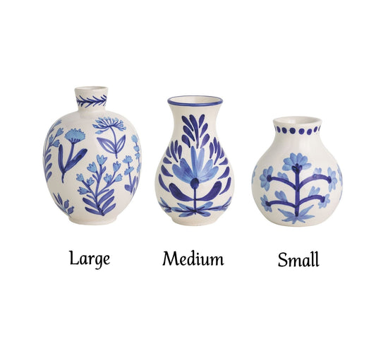 Mud Pie - Bud Vase - Blue Floral - Findlay Rowe Designs