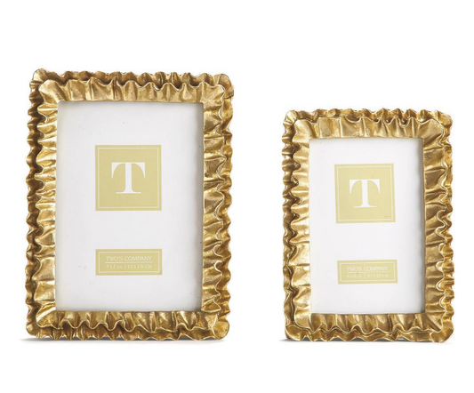 Two's Company- Gold Ruffles Photo Frame - Findlay Rowe Designs