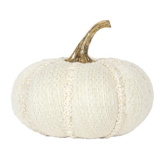 Cotton Shimmer Pumpkin - 8in - White - Findlay Rowe Designs