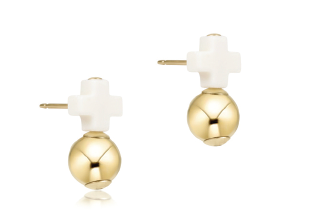Enewton - Signature Cross Off White Stud - Gold