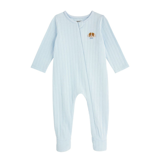 Mud Pie -  Baby - Sleeper - French Knot Dog - Blue - Findlay Rowe Designs