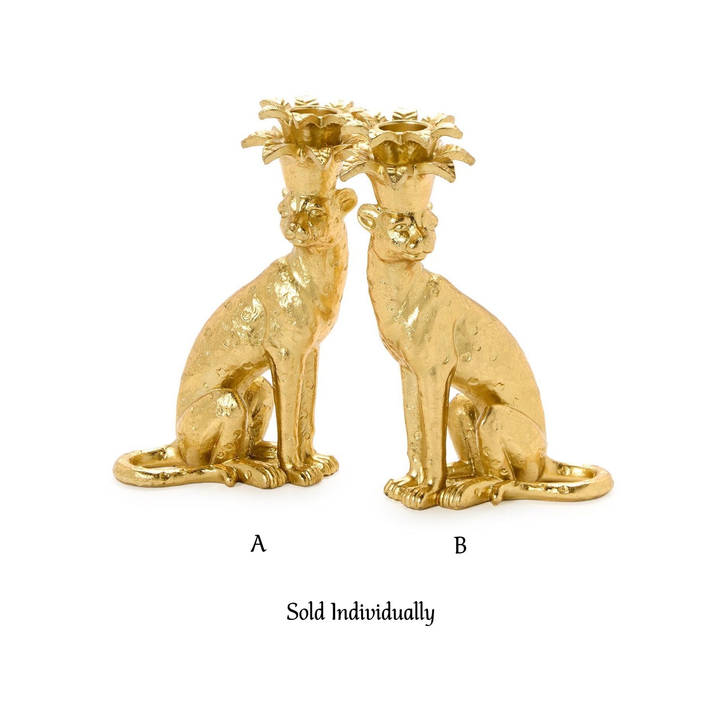 Taper Candlestick - Gold Leopard