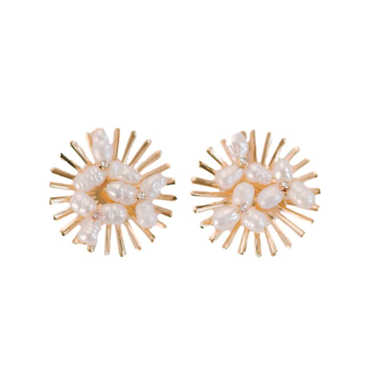 St. Armands- Sunburst Pearl Studs