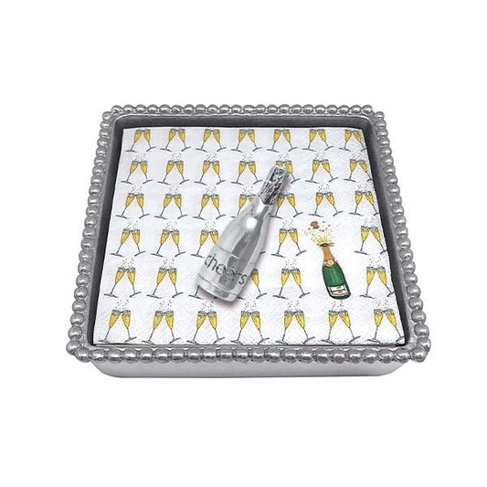 Mariposa - Beaded Napkin Box Set - Champagne Bottle - Findlay Rowe Designs