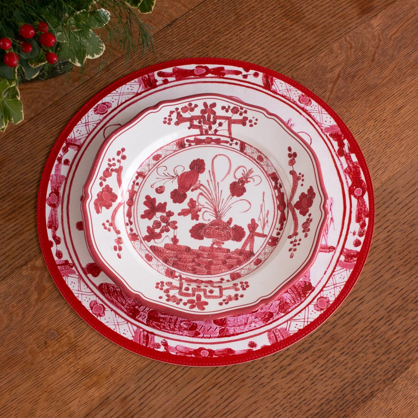 Beatriz Ball - VIDA Faenza Dinner Plate - White and Red - Findlay Rowe Designs