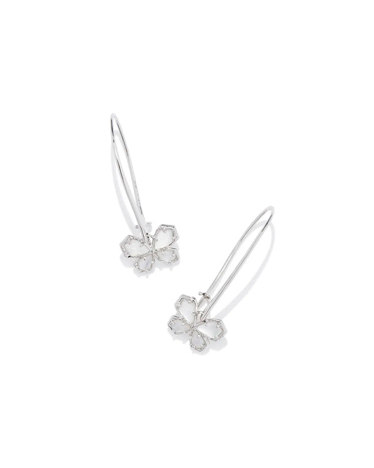 Kendra Scott -Mae Silver Butterfly Wire Drop Earrings in Ivory Mother-of-Pearl - Findlay Rowe Designs