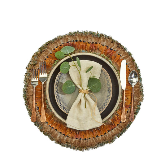 Placemat - Pheasant Feathers - Round - Findlay Rowe Designs