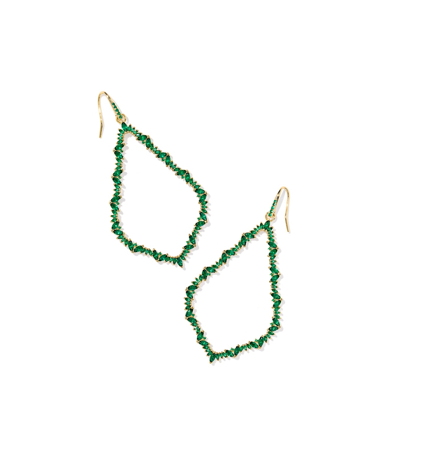 Kendra Scott - Earrings - Sophee Crystal Open Frame -  Gold Green Crystal