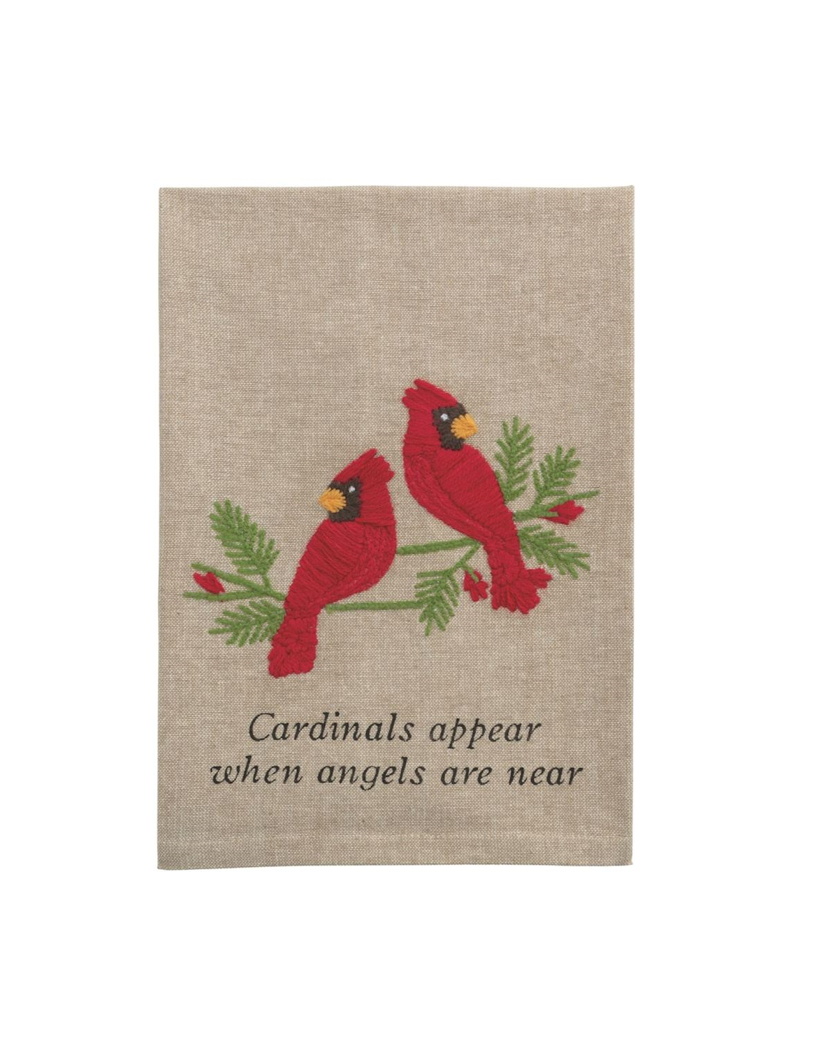 Mud Pie - Christmas Embroidered Towel - Cardinal