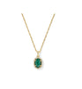 Kendra Scott - Necklace - Daphne Crystal Frame Short Pendant - Gold Green Malachite