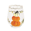 Mud Pie - Stemless Wine Glasses - Painted Pumpkin - Findlay Rowe Designs