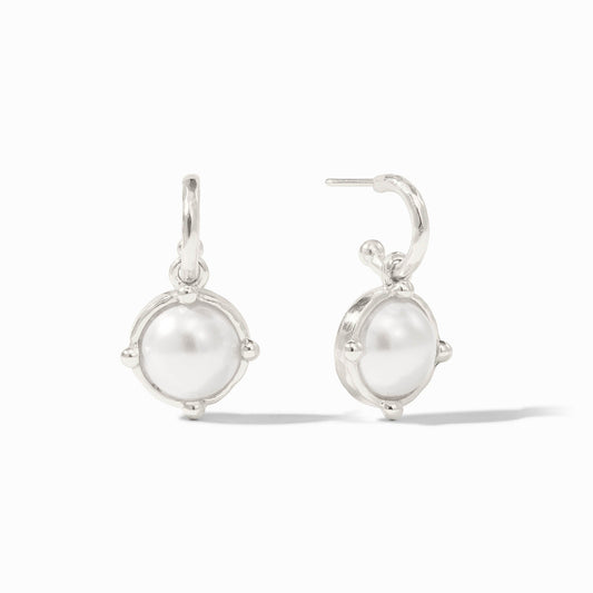 Julie Vos - Earring - Silver- Honeybee Hoop & Charm - Pearl - Findlay Rowe Designs