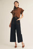 Jodifil - Top - Ruffle Short Sleeve - Brown - Findlay Rowe Designs