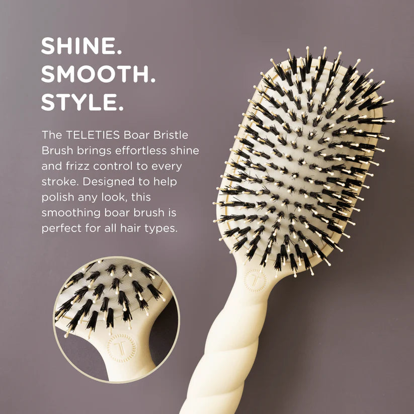 Teleties - Boar Bristle Hair Brush - Tan - Findlay Rowe Designs