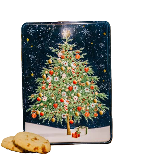 Farmhouse Biscuits - Cookie Tin - Christmas Tree Salted Caramel
