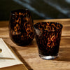 Stemless Wine Glass - 16 oz - Tortoise Print - Findlay Rowe Designs