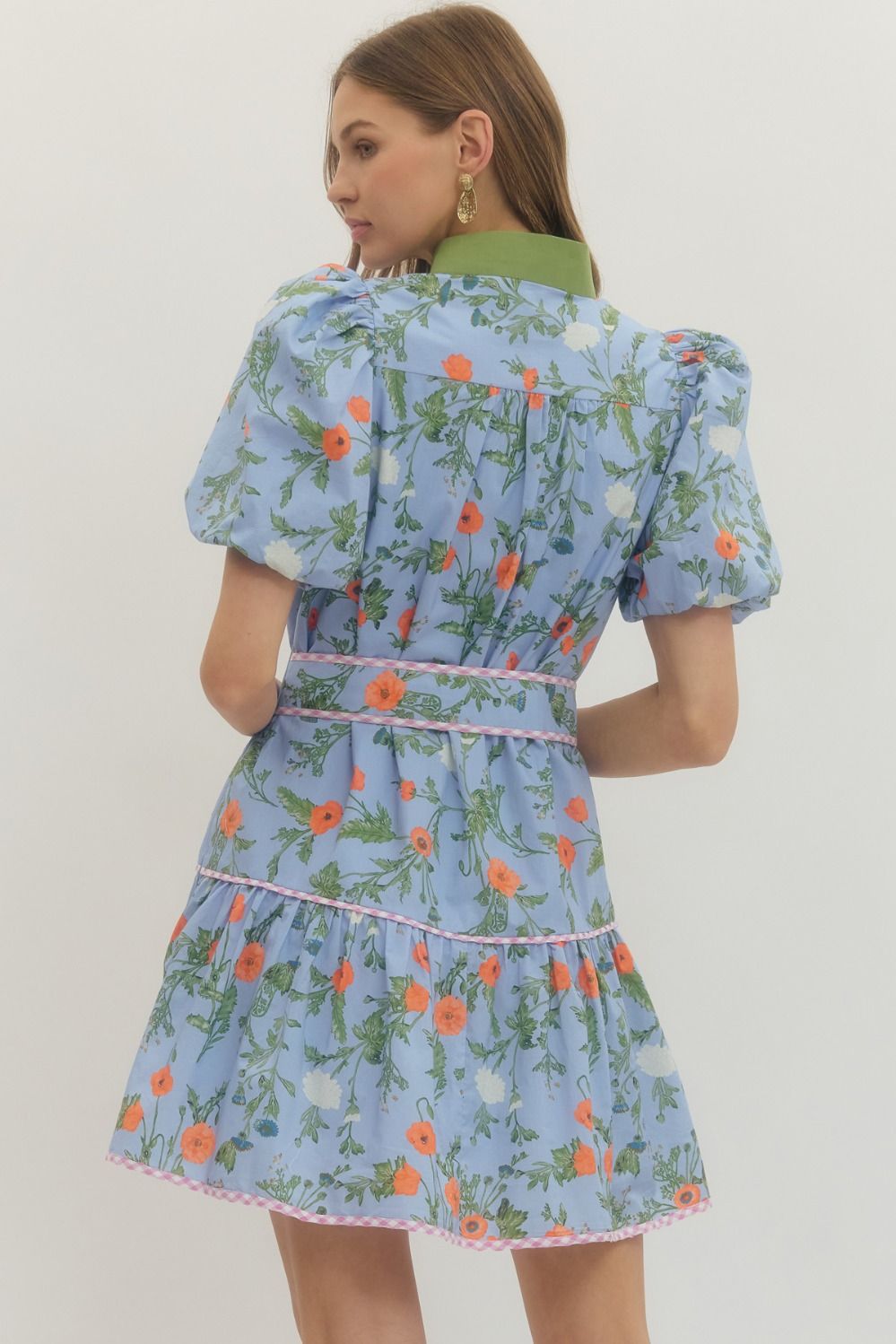 Entro - Dress - Blue Floral Mini - Findlay Rowe Designs