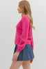 Top -  Long Sleeve Sweater Knit Cardigan - Pink - Findlay Rowe Designs