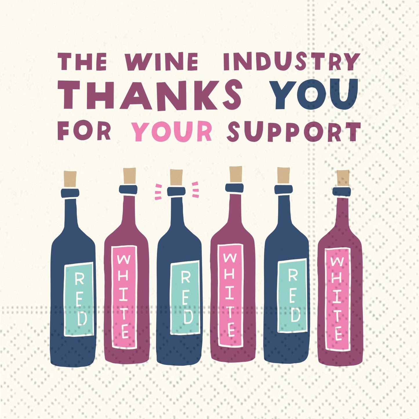 Cocktail Napkin - Wine Industry Thanks You - Findlay Rowe Designs
