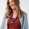 Ink & Alloy - Necklace - Large Emery Heart Charm - Navy